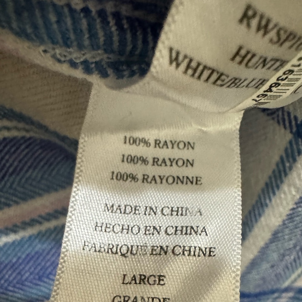 Rails Hunter Plaid Shirt L Button Down Long Sleeve White Blue Lilac Soft - Picture 6 of 7